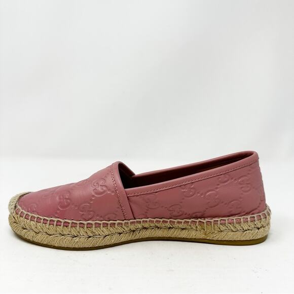 Gucci Guccissima Leather Espadrille Flats Size 36.5 Pink - Picture 6 of 11